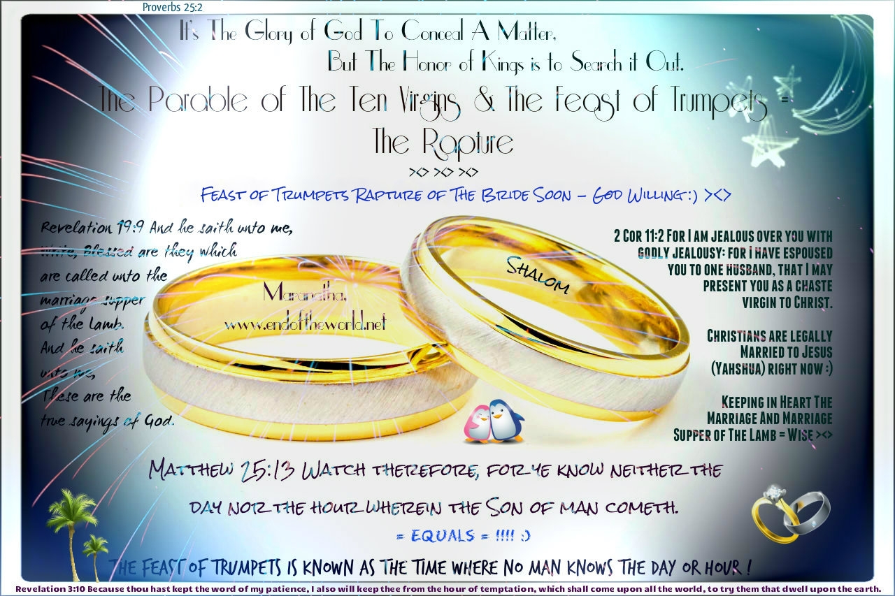 The Rapture of The Bride - The Feast of Trumpets/Rosh Hashana